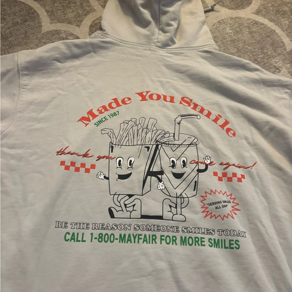 White Graphic Hoodie with Fun Print - Picture 7 of 7